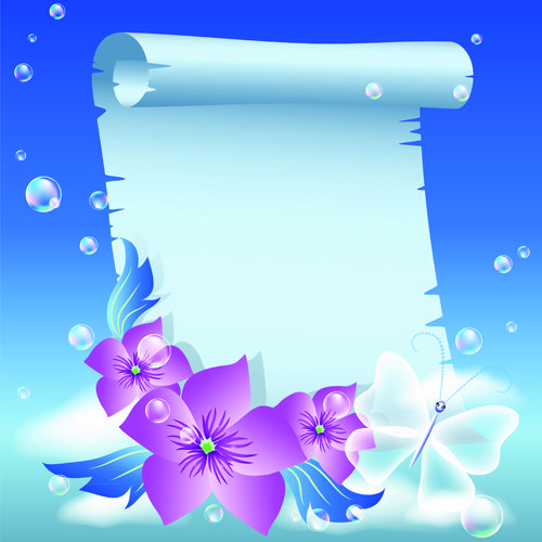 Flower with paper dream background vector 02 - Vector Background