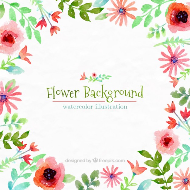 Hand painted flower background Vector Free Download