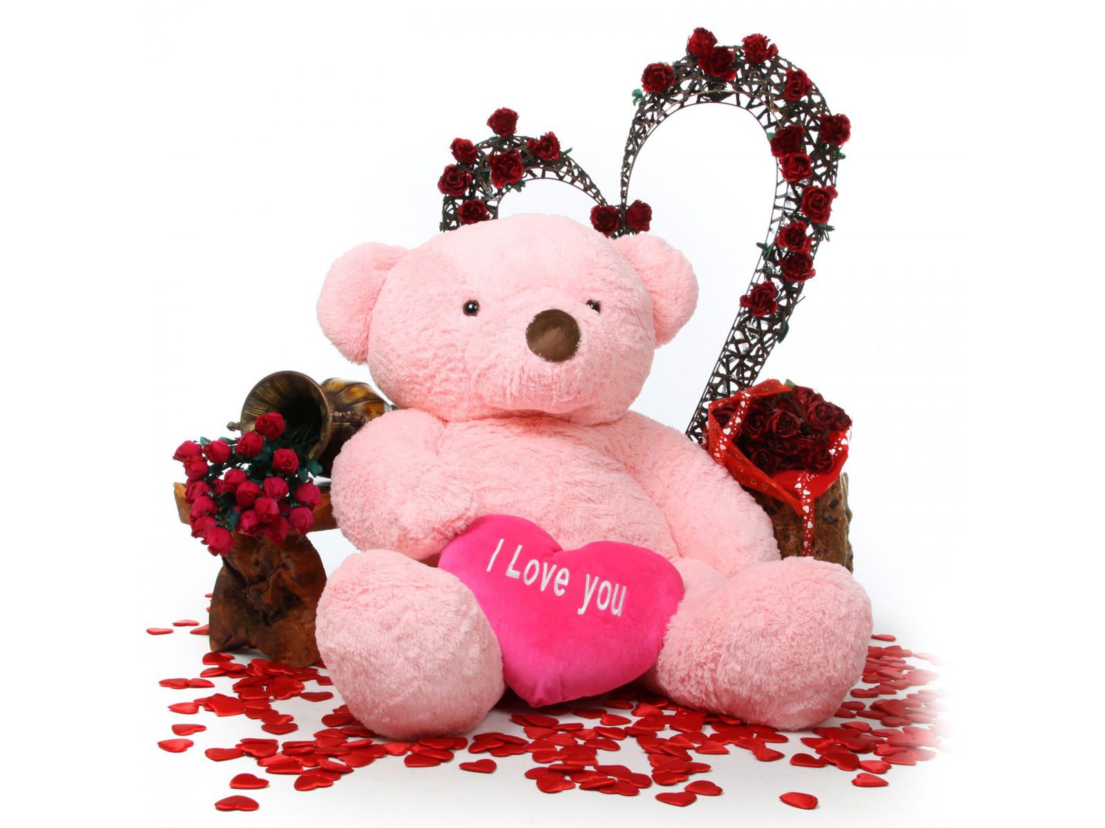 teddy bear with i love u hd wallpaper - Wallpaperss HD