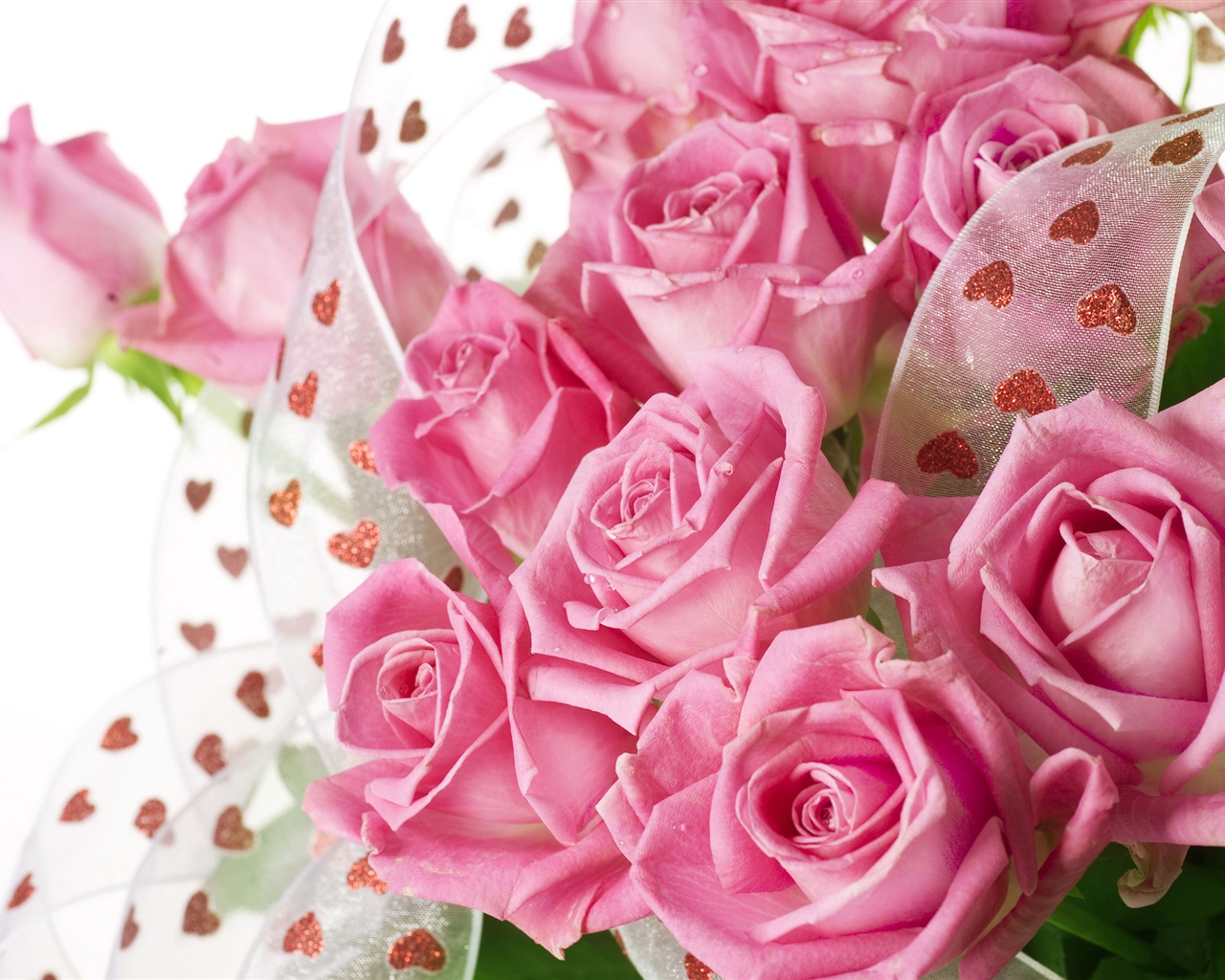 Pink roses bouquet with drops of water Wallpaper | 1280x1024 ...