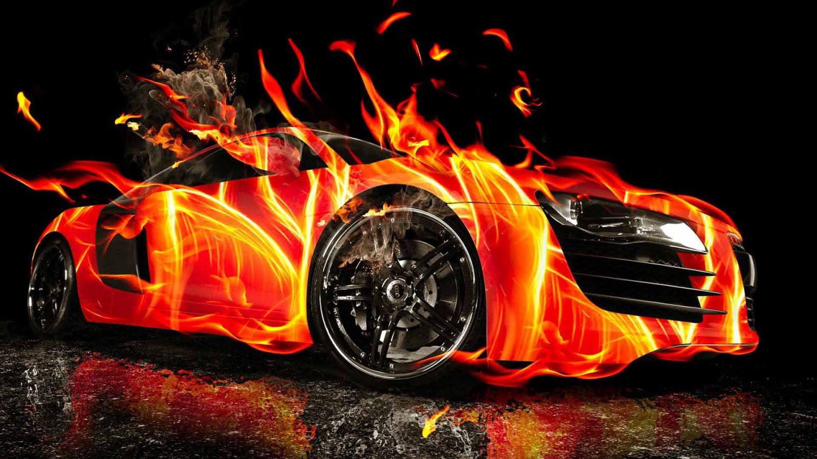 3D Car Fire Wallpaper HD Desktop - All About Gallery Car