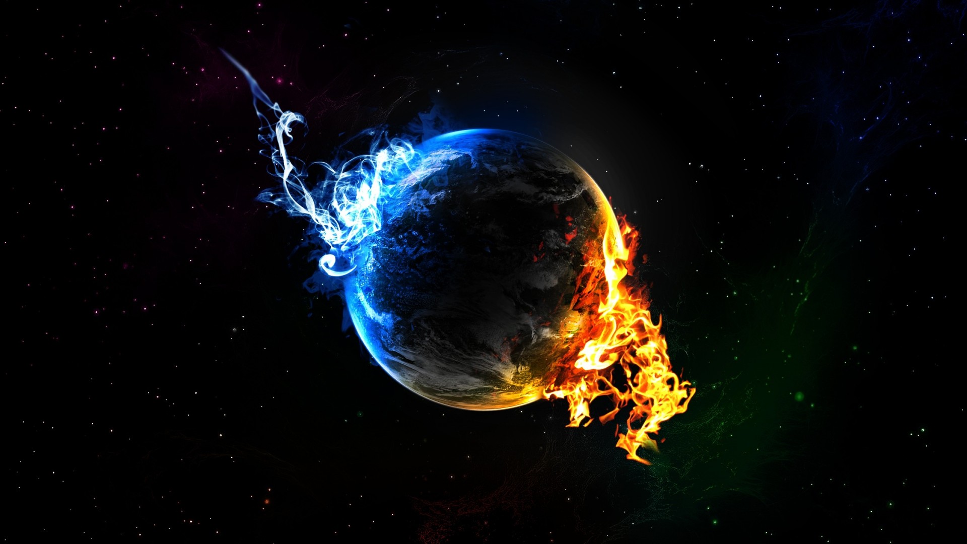 Space Earth Blue And Fire Wallpaper #27332 Wallpaper | High ...