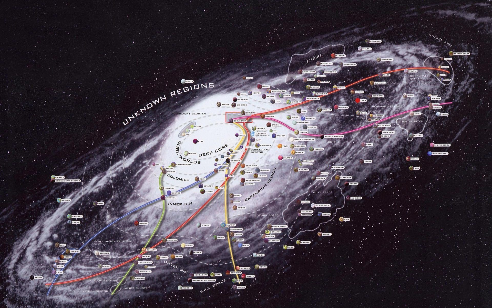 Star Wars Galaxy Map Wallpaper | 1920x1200 | ID:18824