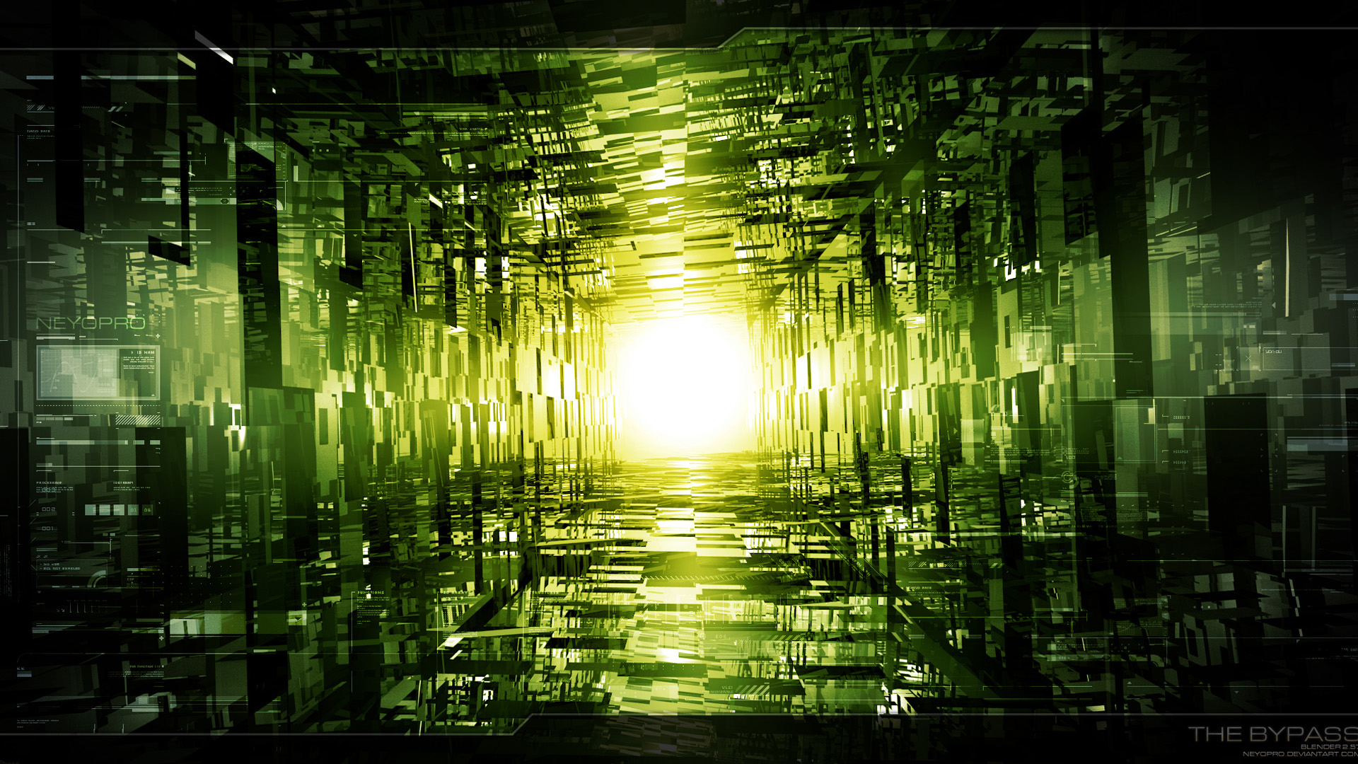 Science Fiction tunnel wallpaper, Green Backgrounds, Pictures and other