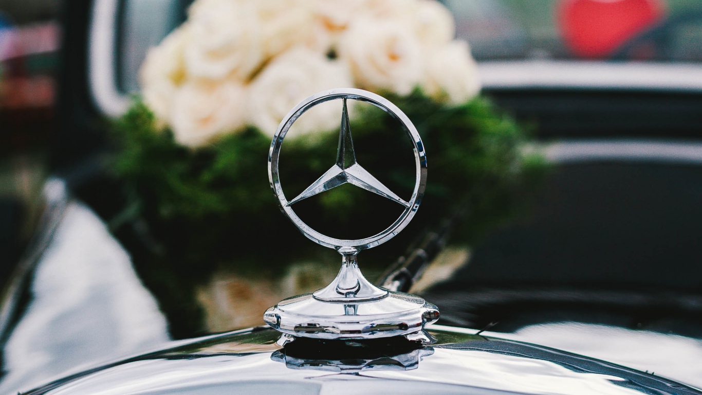 HD Background Mercedes Benz Logo Badge Vintage Car Wallpaper ...