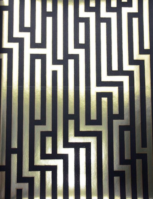Contemporary Black and Gold Metallic Wallpaper by GP & J Baker