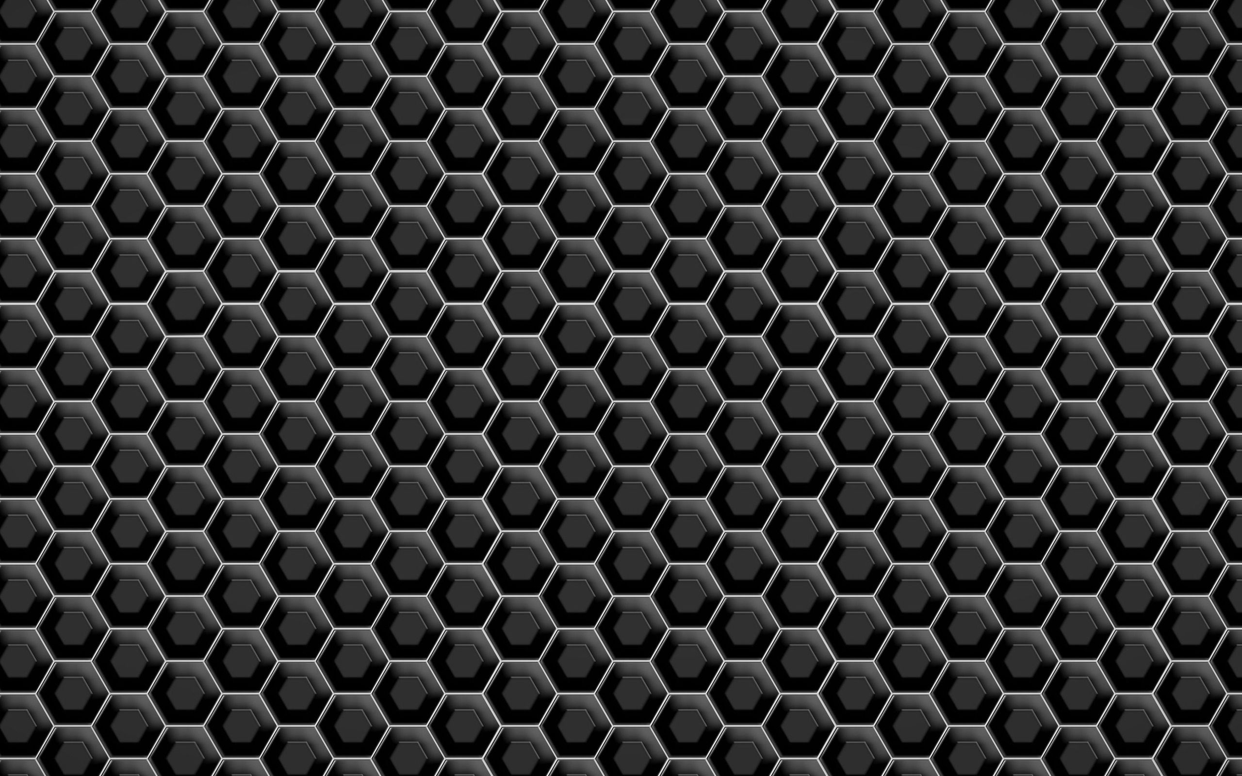 Metallic black hexagons Wallpaper
