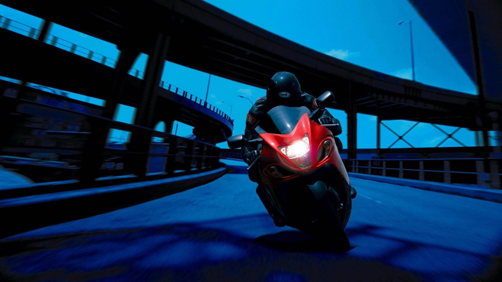 Nice desktop hd wallpaper Blue with a red motorcycle - Wallpapers ...