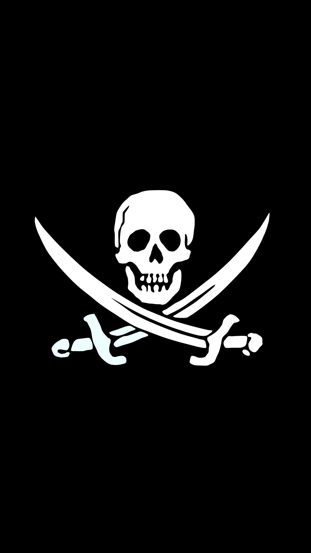 Jolly Roger Pirate Skull Black And White Android Wallpaper free ...