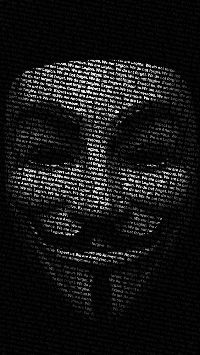Anonymous Mask Black iPhone 5s Wallpaper Download | iPhone ...