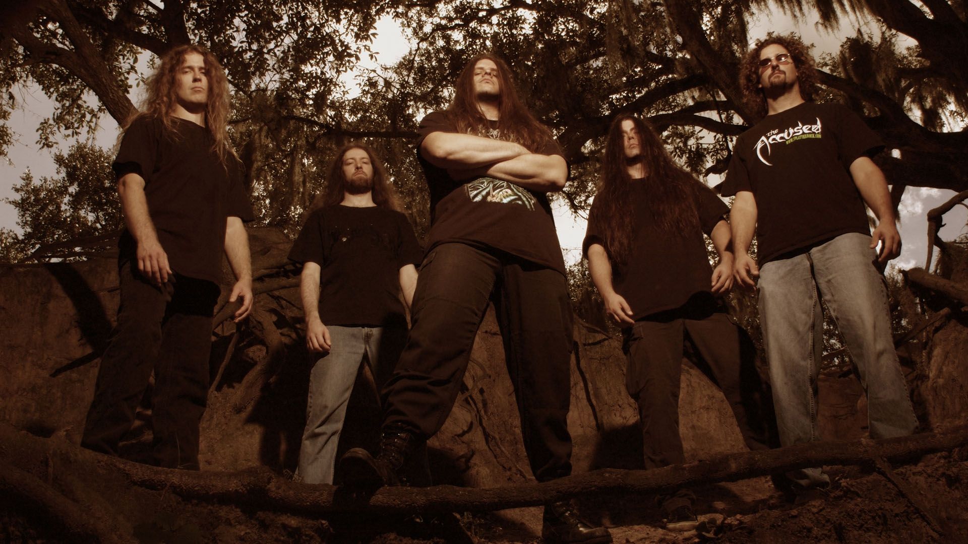 Download Wallpaper 1920x1080 Cannibal corpse, Trees, T-shirts, Sky ...