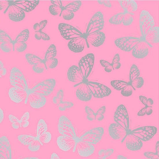 Fun4Walls butterfly metallic wallpaper in pink from I Love ...