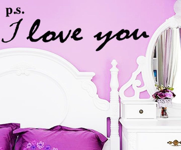 PS I Love You Quote Wallpapers Removable Wall Stickers Decorative ...