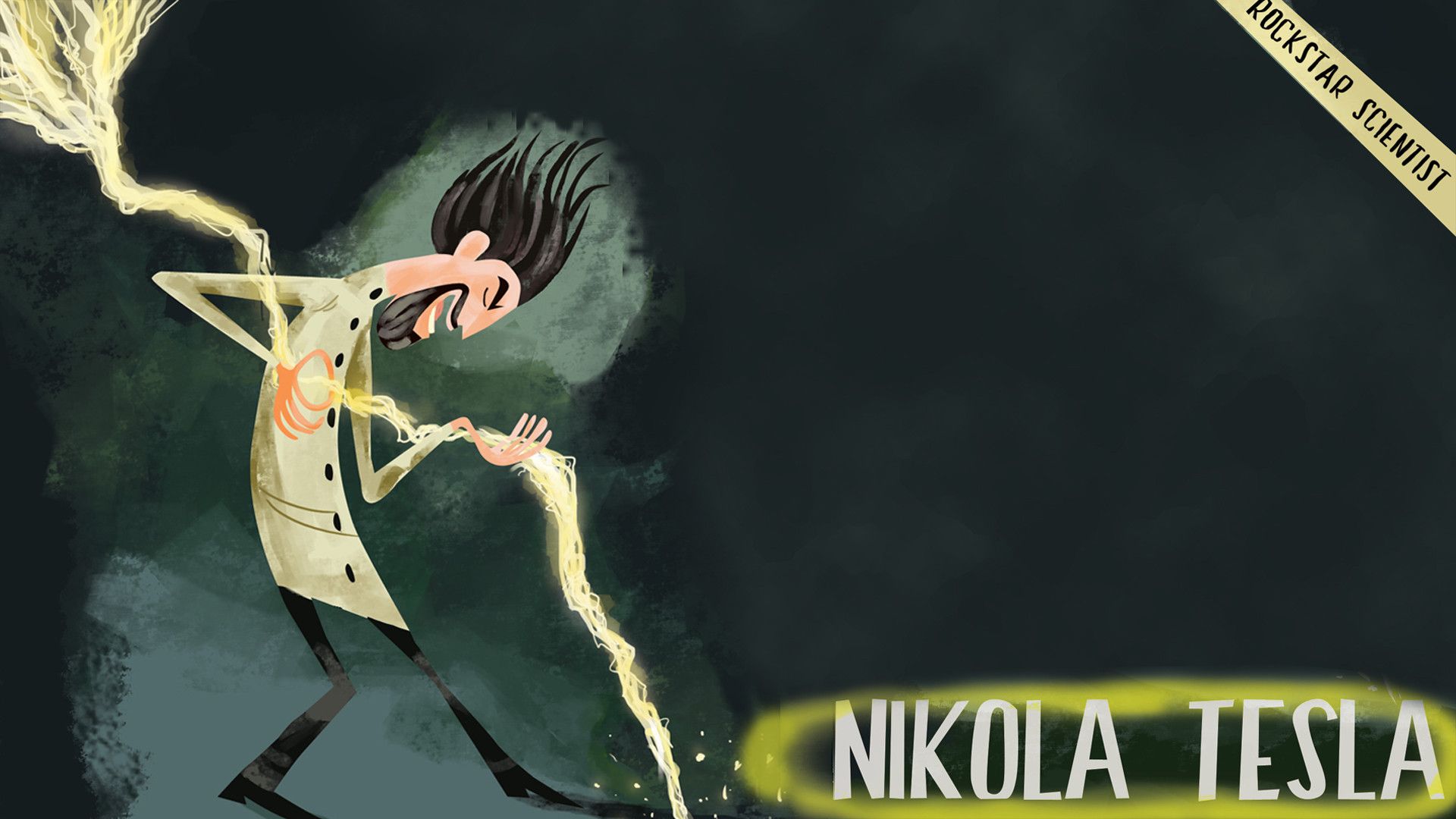 Hi Res Nikola Tesla Rockstar Scientist poster from Cloudy With a