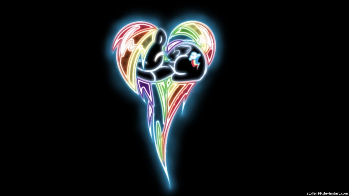 Rainbow Dash Heart Pony Glow Wallpaper by Stollen99 on DeviantArt