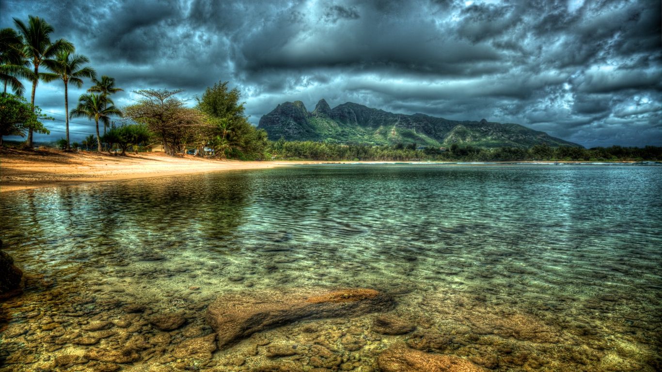 Stormy bay HDR - Best Wallpaper Collection