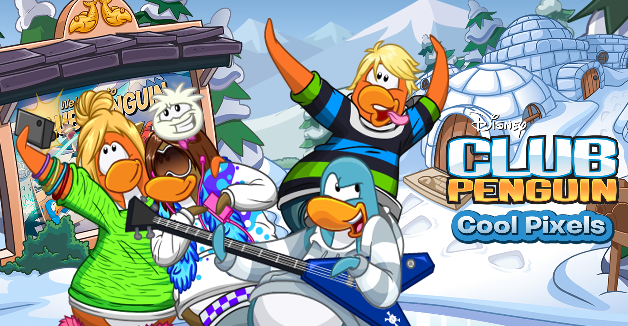 Image - Cool Pixels Wide Wallpaper.png - Club Penguin Wiki - Wikia