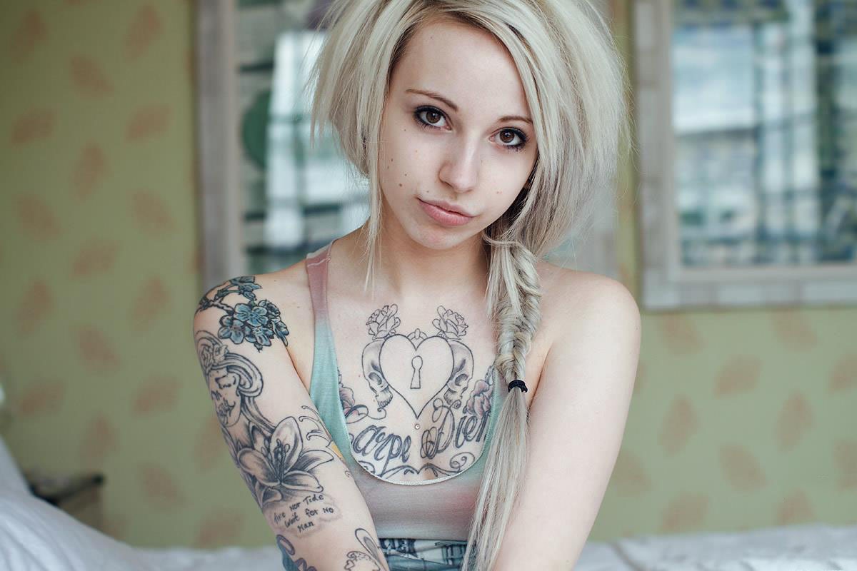 tattoos, women, suicide girls, Stephy :: Wallpapers