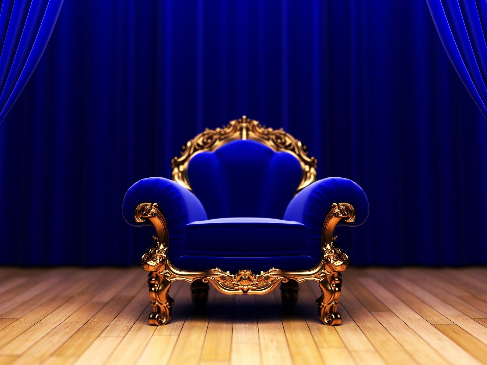 Other Royal Armchair Furniture Blue Gold Architecture Wallpaper