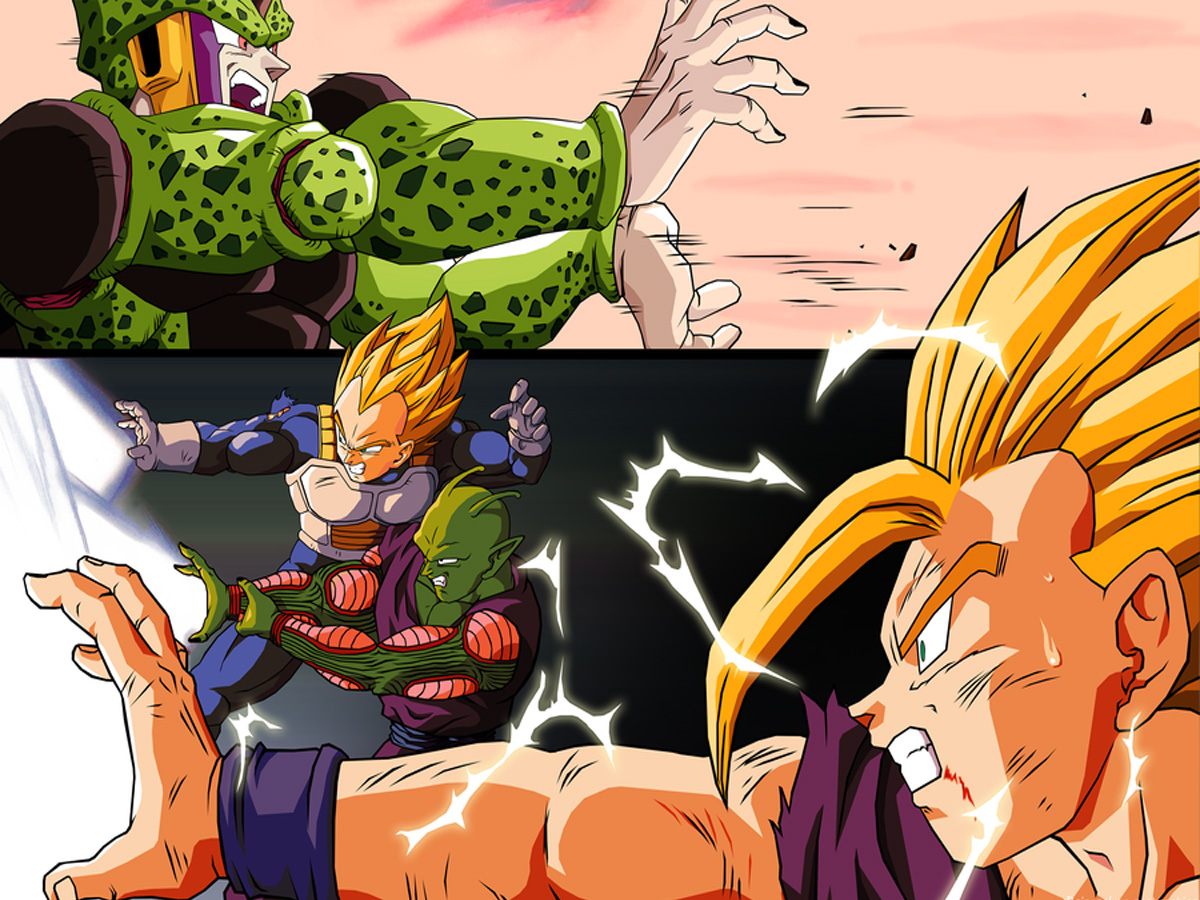 Cell vs Gohan, Vegeta y Piccolo | Dragon Ball | Pinterest