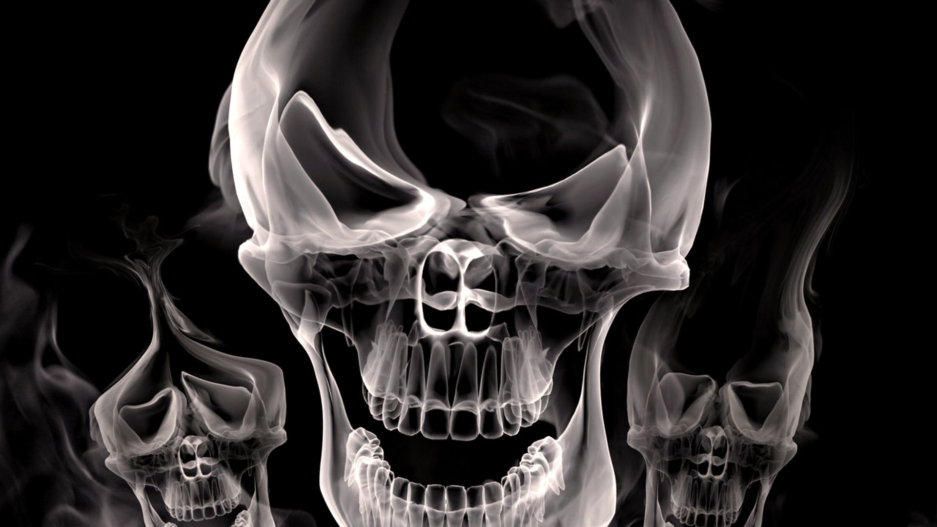 Cool 3D Skull Smoke Wallpaper HD - 1523272