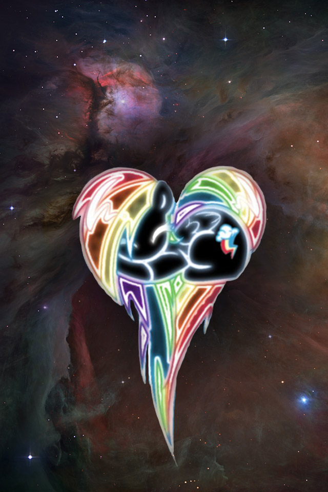 Rainbow Dash Glow Heart Nebula iPhone Background by ...