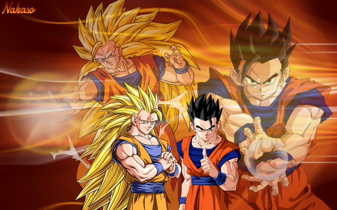 DBZ Goku SSJ3 and Ultimate Gohan by Nakaso on DeviantArt
