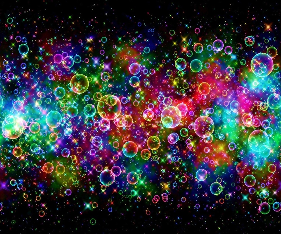 Multi Colored Bubbles Galaxy S2 Wallpaper (960x800)