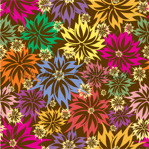 Vector Seamless Multi Coloured Floral Wallpapers · GL Stock Images