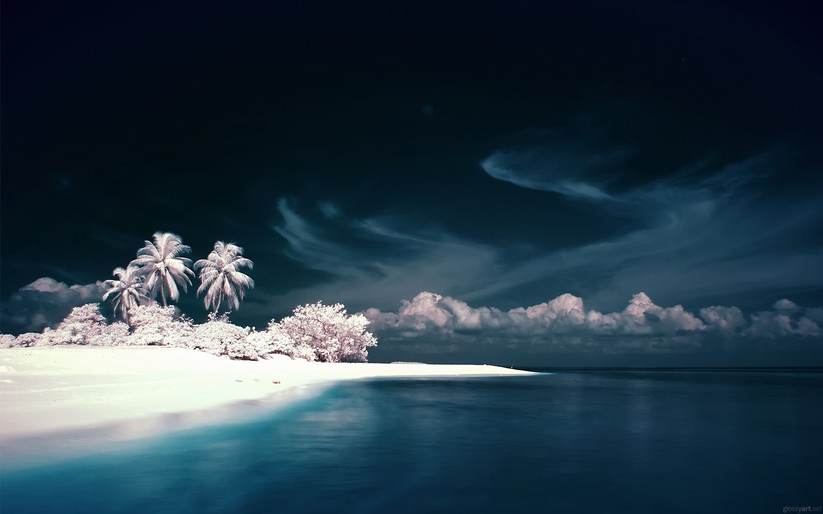 Black sky white beach view nature hd background wallpapers