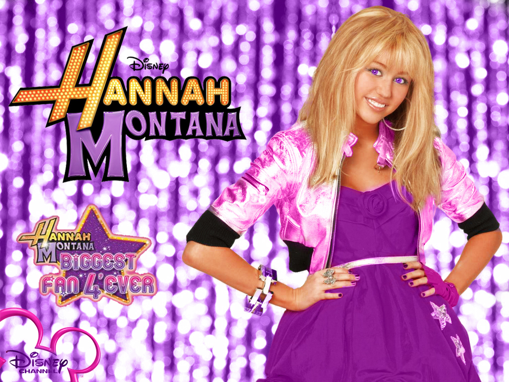 Hannah Montana Season 3 Purple Background wallpaper as a part of