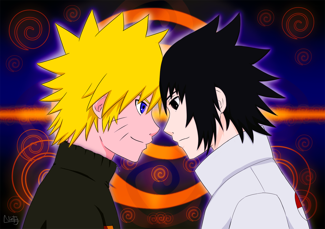 Naruto and Sasuke Wallpaper by Nicicia on DeviantArt
