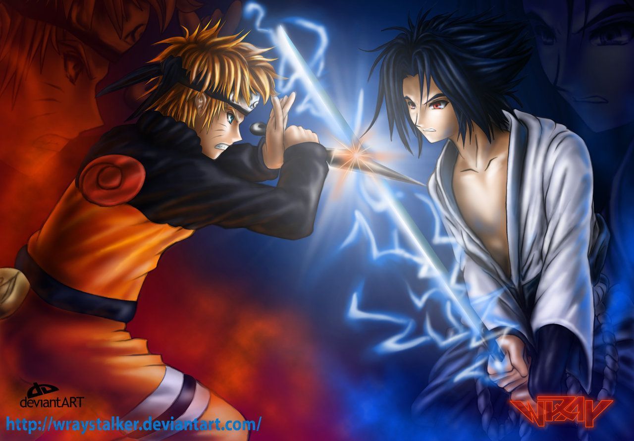 Naruto Vs Sasuke Art HD Image | Graphics