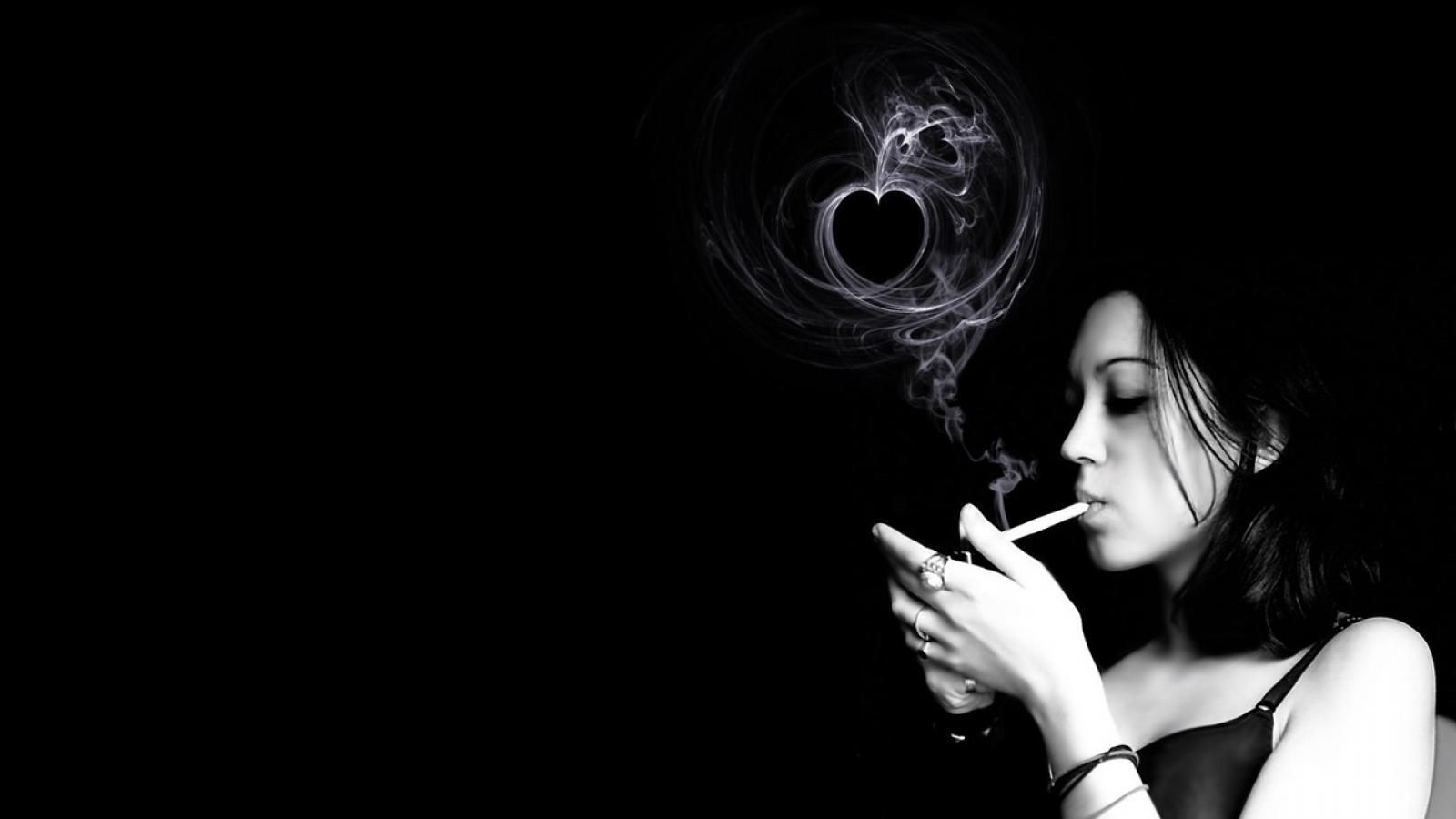 Awesome smoke girl monochrome hd wallpaper - - HQ Desktop