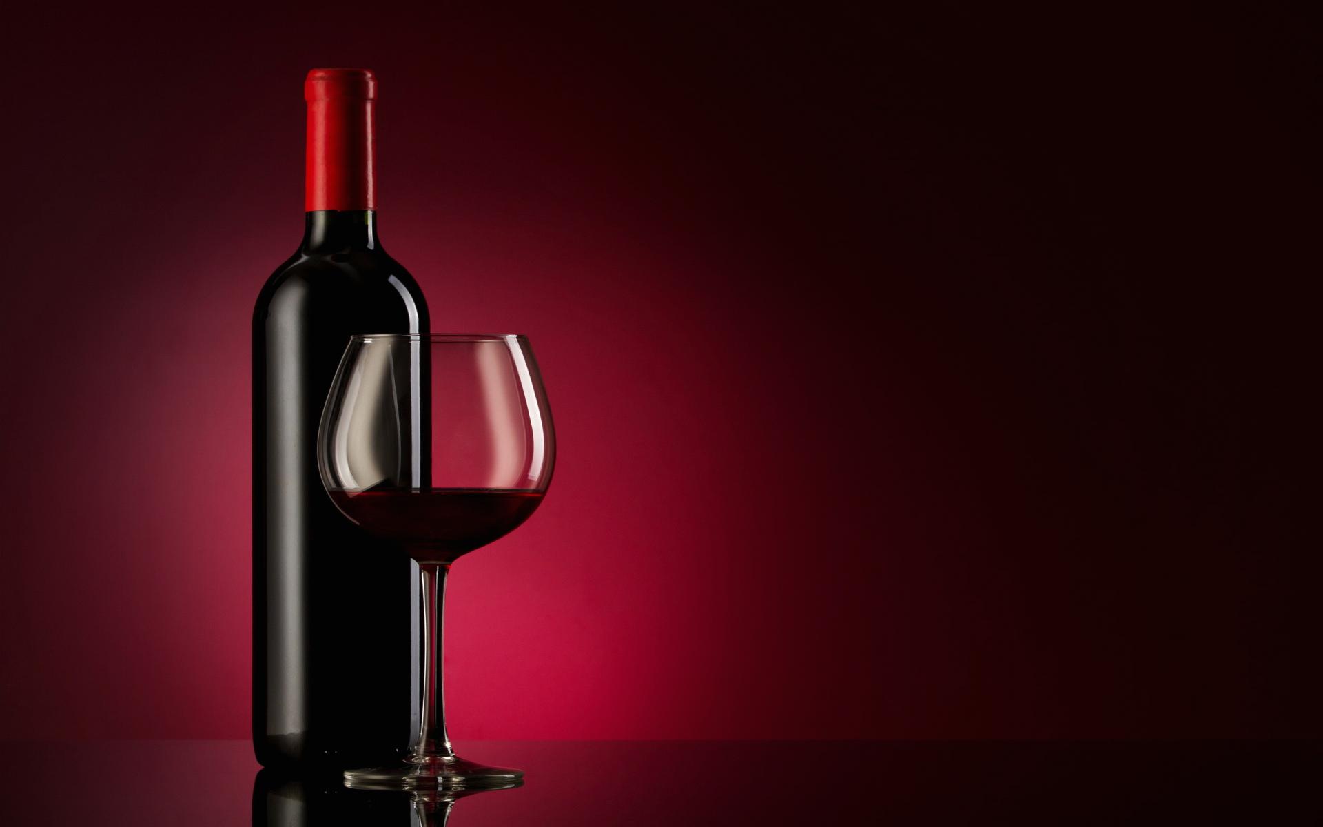 Wallpaper Red Wine Bottle And Glass - 1920 x 1200 - Food Drinks
