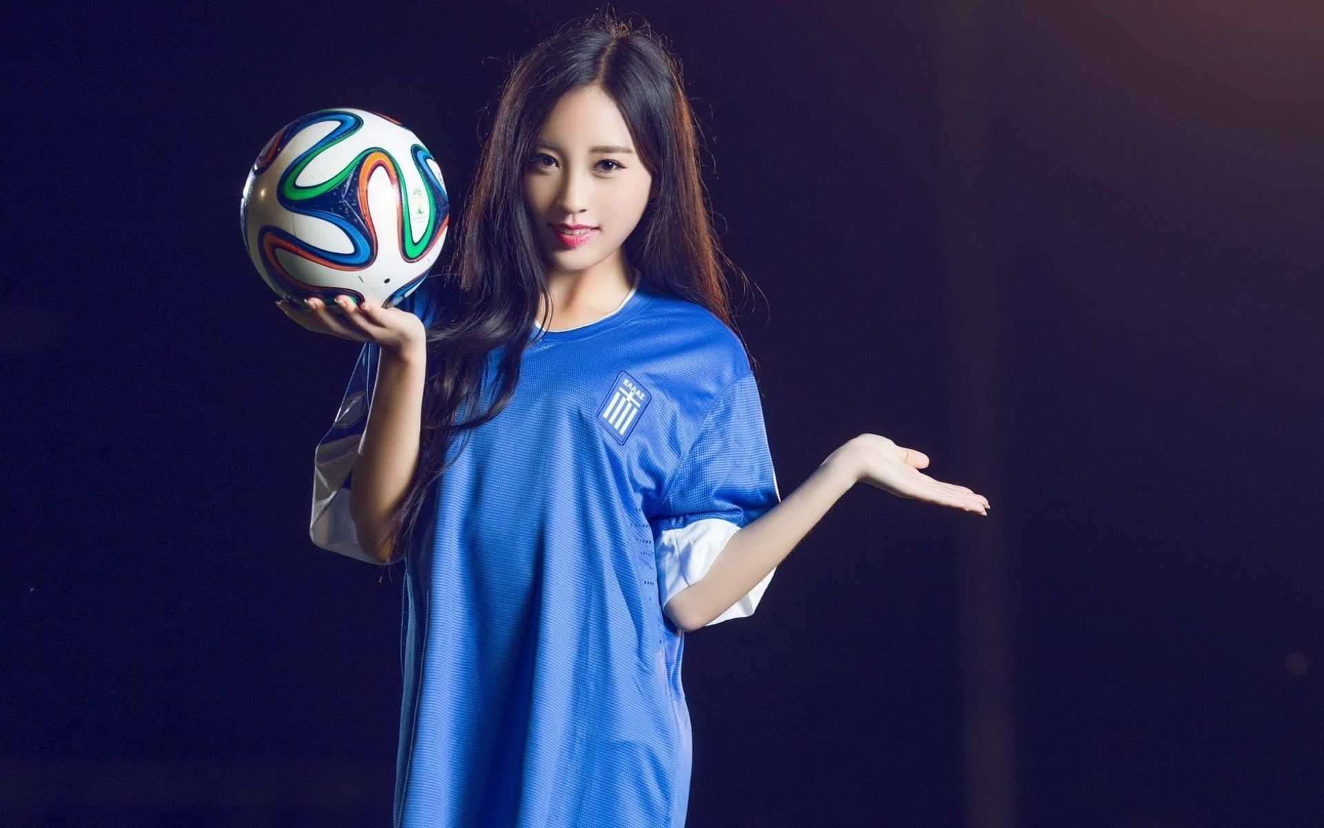 Oriental asian girl girls woman women female model sports soccer