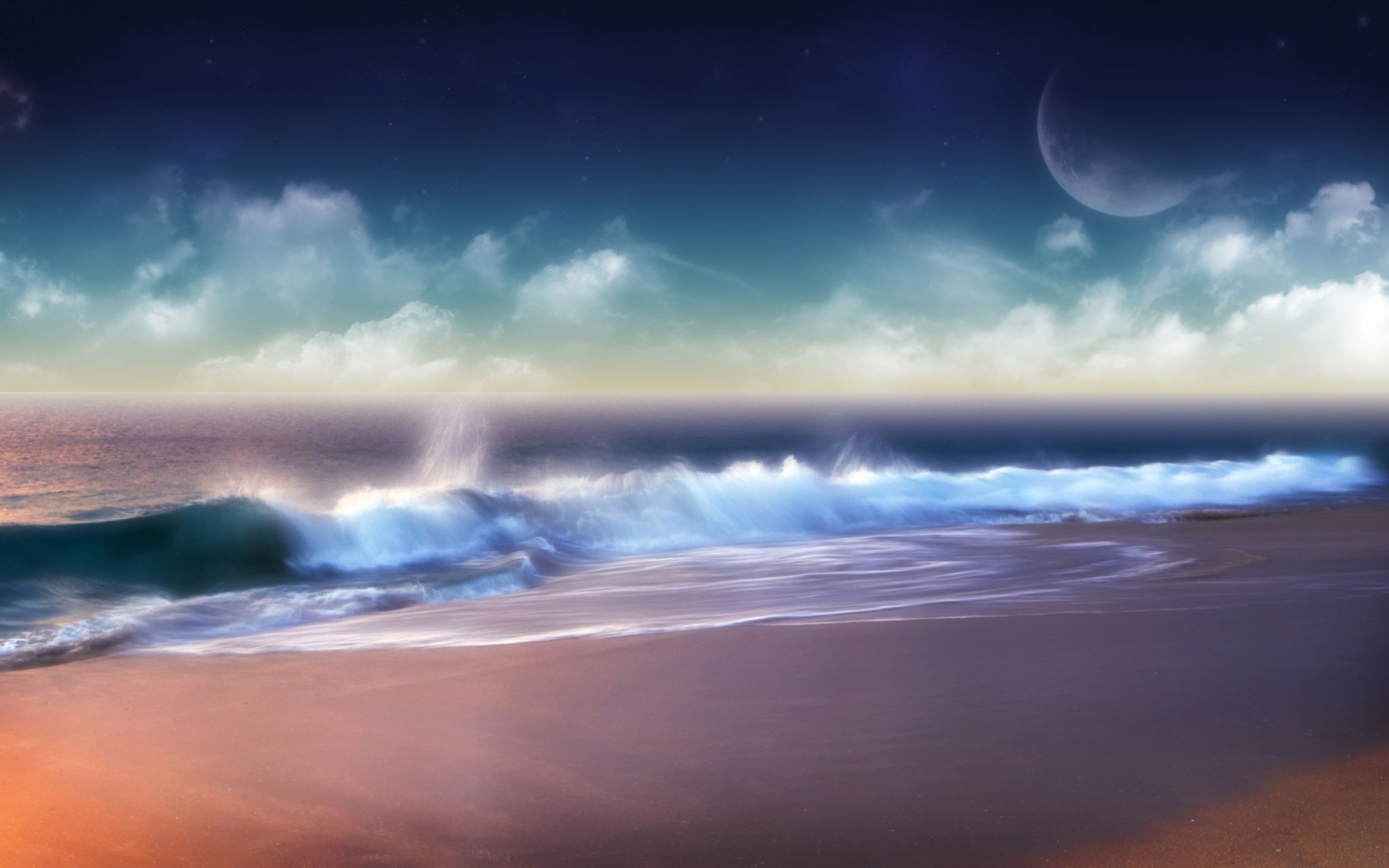 Beach Clouds Fantasy Ocean Sea HD Wallpaper