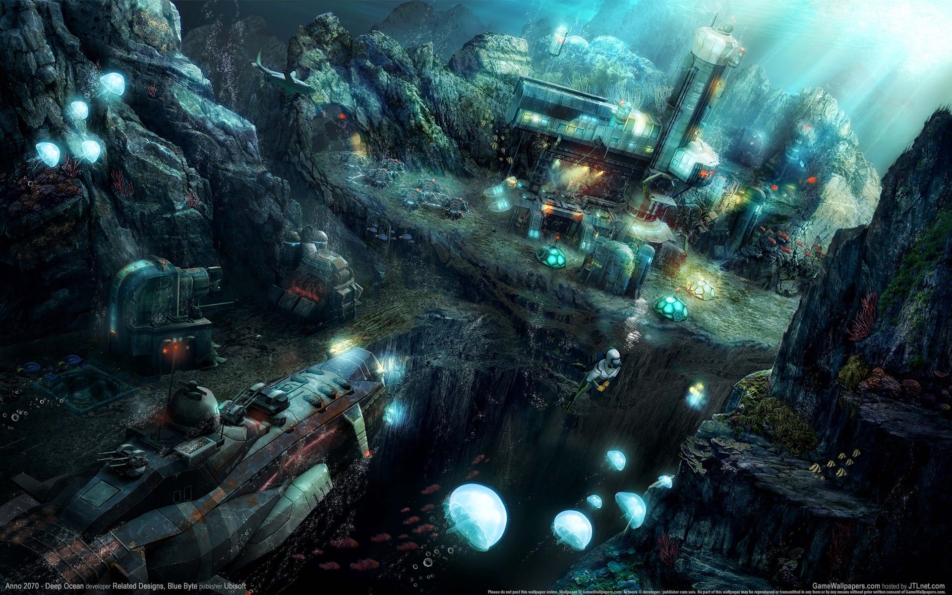 ocean, dark, fantasy art, artwork, Anno 2070, widescreen, High ...