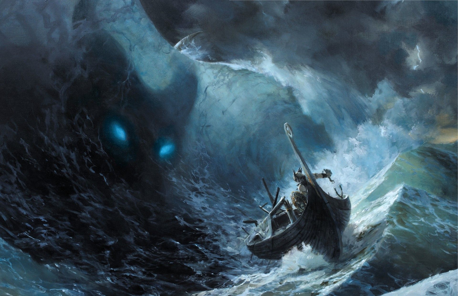 Fantasy Art, Boat, Ocean, Waves - HD wallpapers