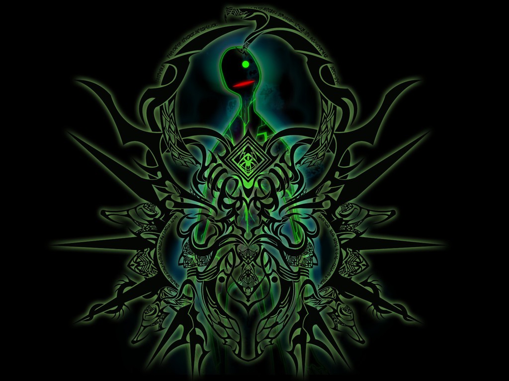 Green video games symbol blazblue hazama wallpaper | AllWallpaper ...