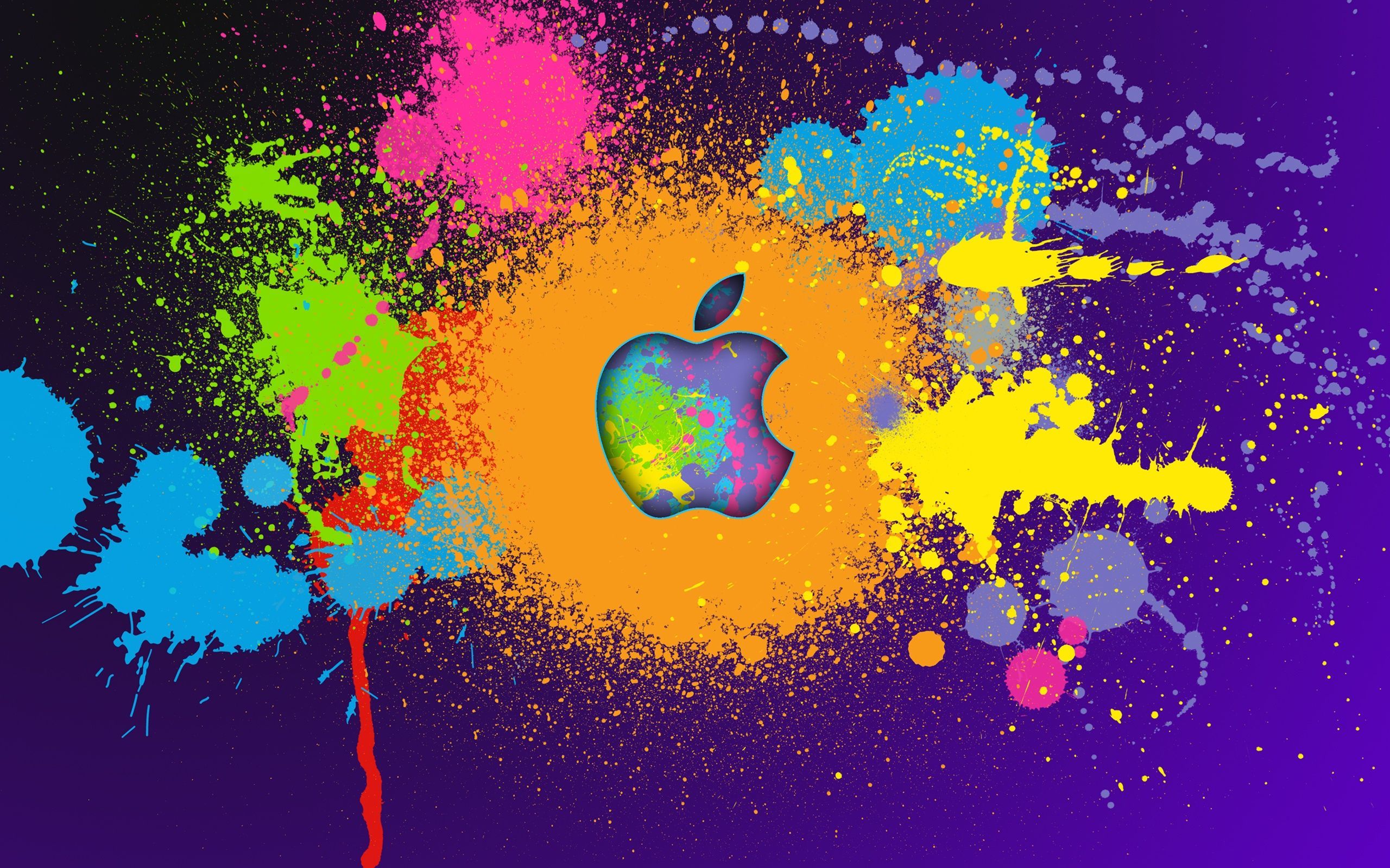 apple colorful paint wallpapers -