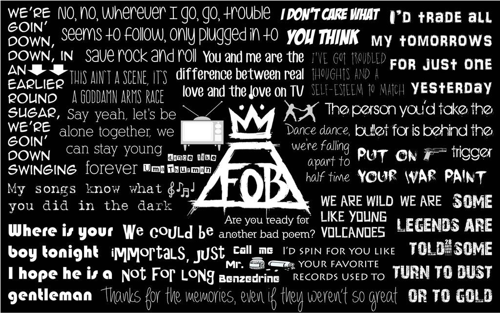 Fall Out Boy Lyrics Wallpaper by MysGirl88 on DeviantArt
