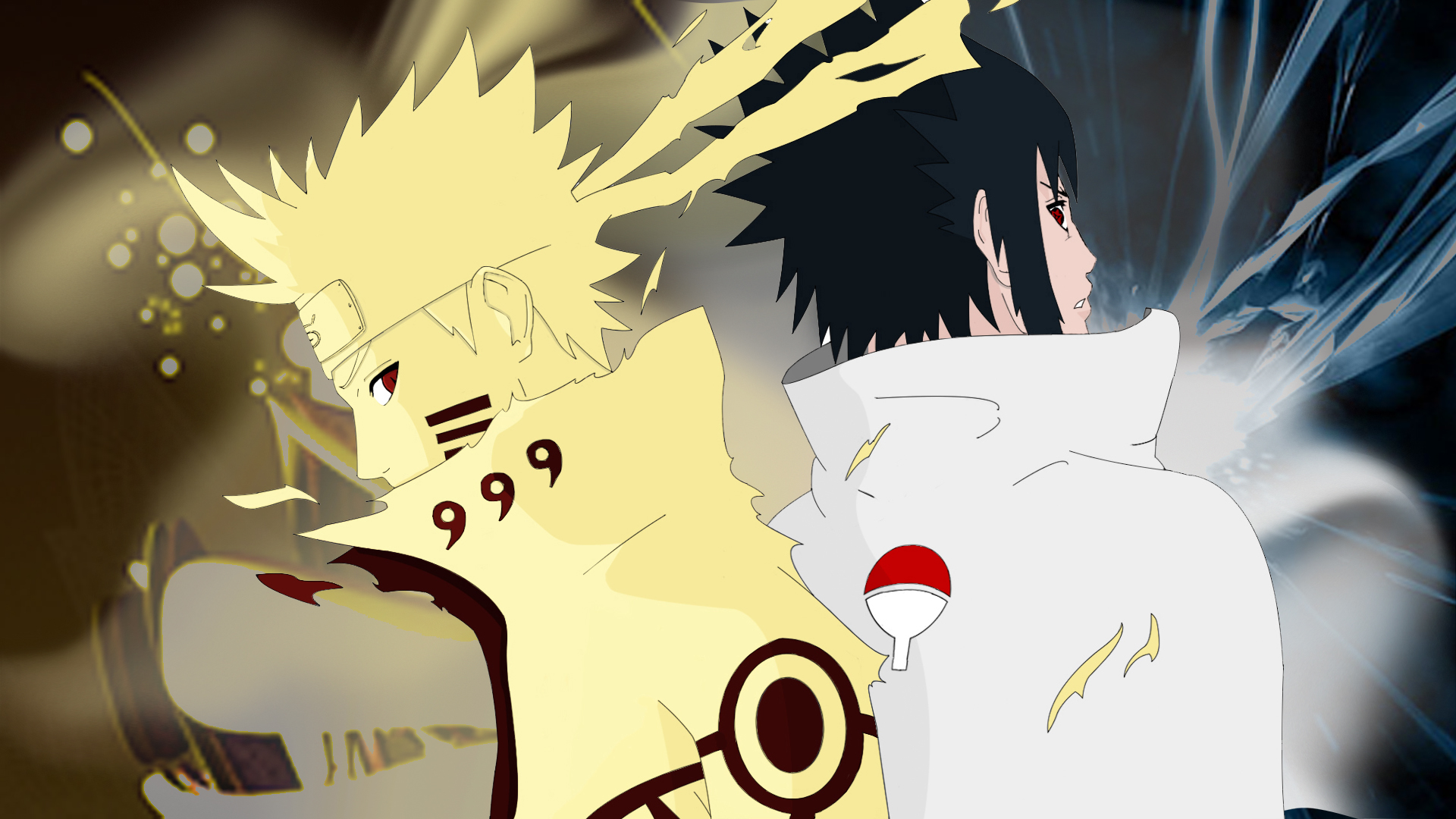 Naruto Bijuu Mode VS Sasuke, anime Image Wallpaper