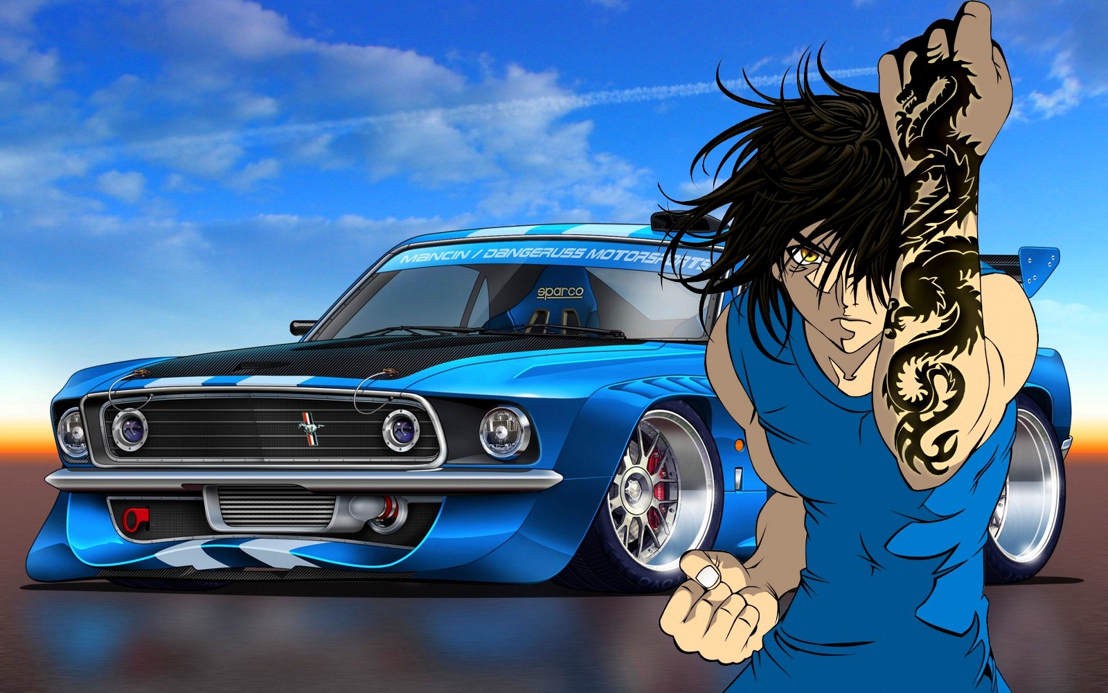 Boy And Racer Car Cartoon | wallpapers55.com - Best Wallpapers for ...