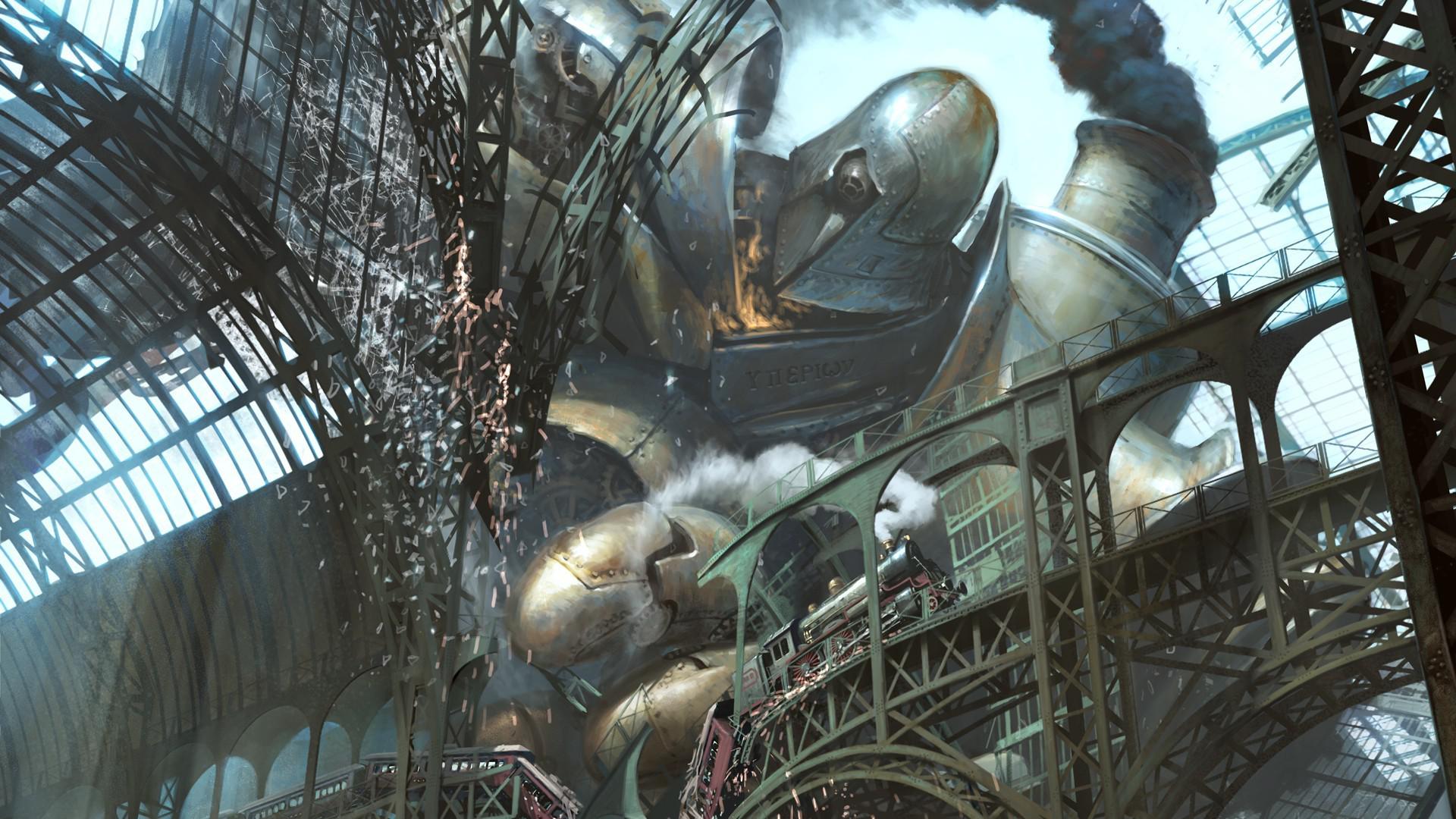 Giant robot destroying the city >> HD Wallpaper, get it now!