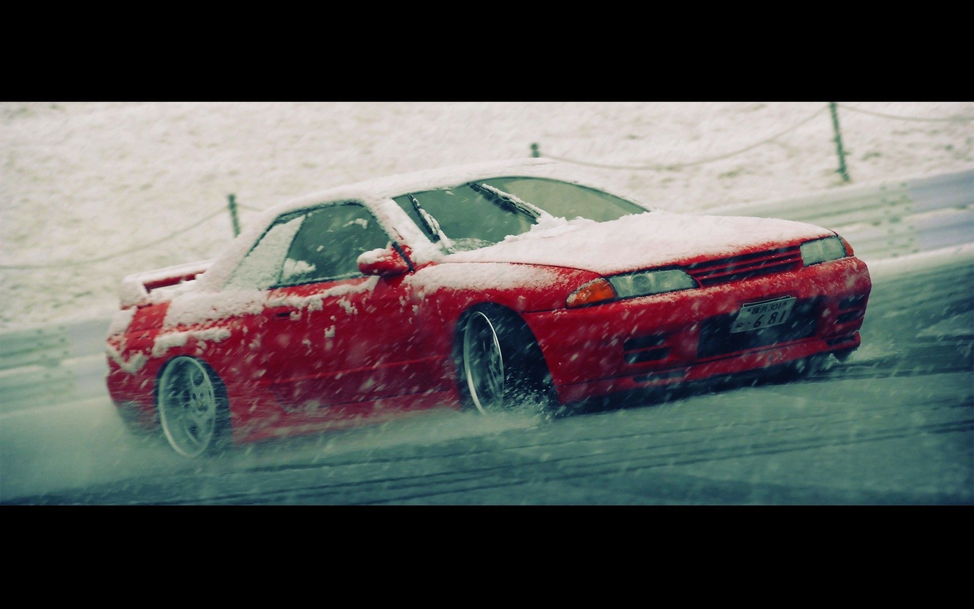 Nissan skyline r32 blizzard drifting cars snow wallpaper