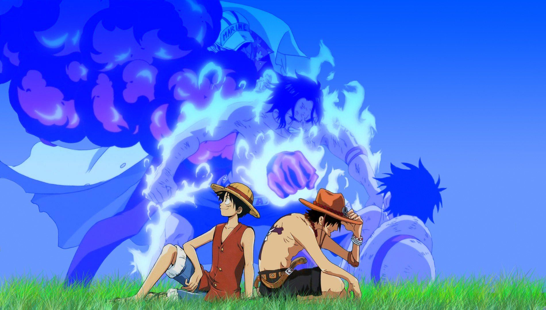 One Piece (anime) Ace Monkey D Luffy wallpaper | 1900x1080 ...