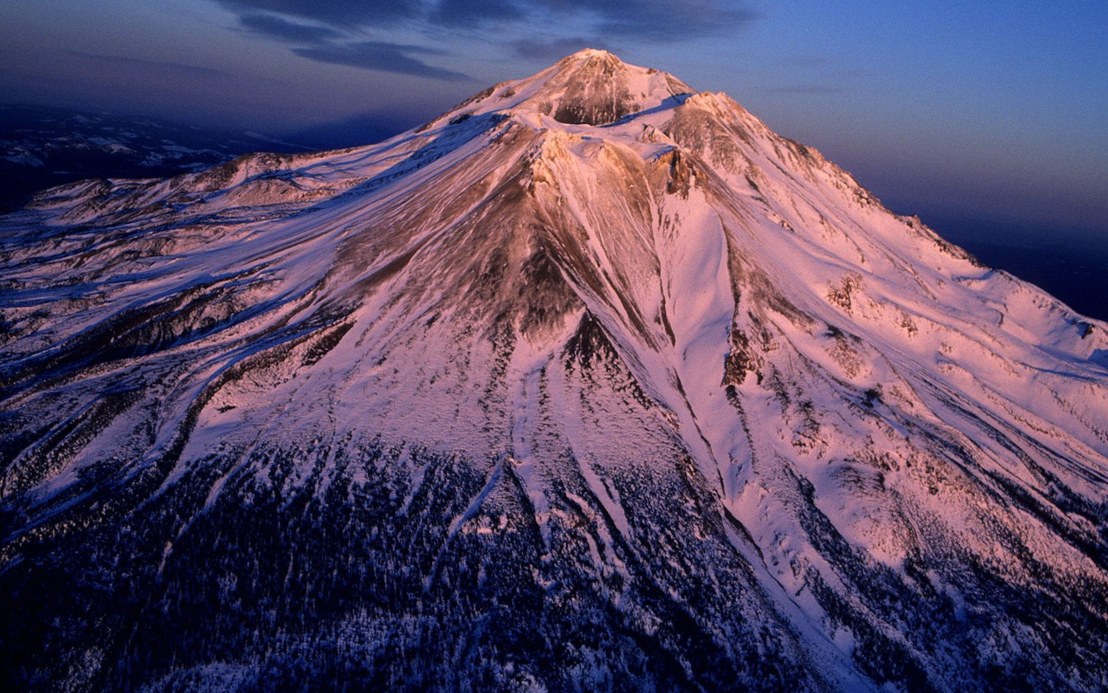 Download Wallpaper 3840x2400 Volcano, Sleeping, Snow, Mountain ...