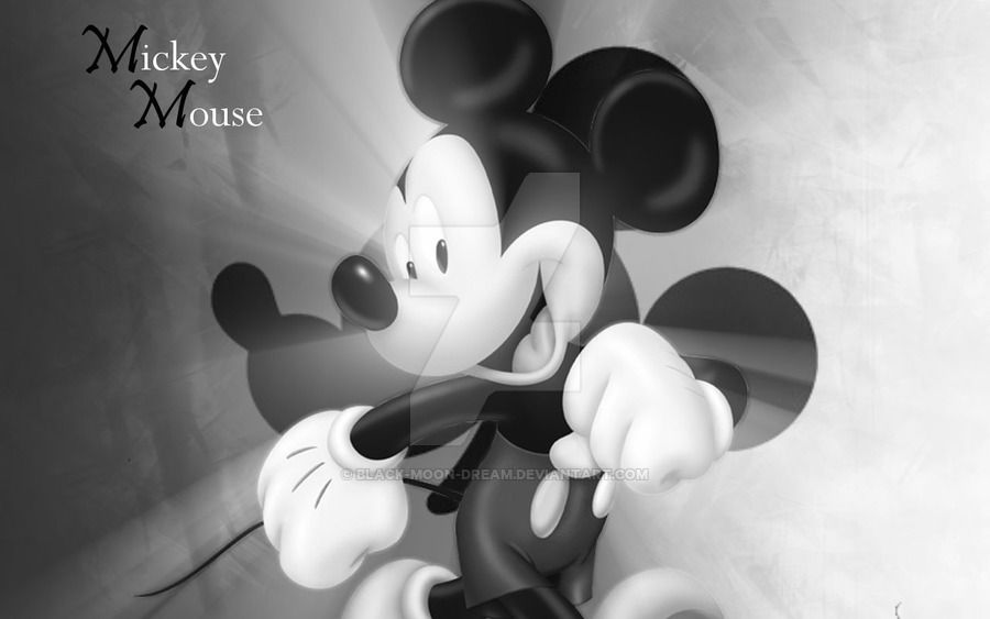 Mickey Mouse wallpaper B-W by Black-Moon-Dream on DeviantArt