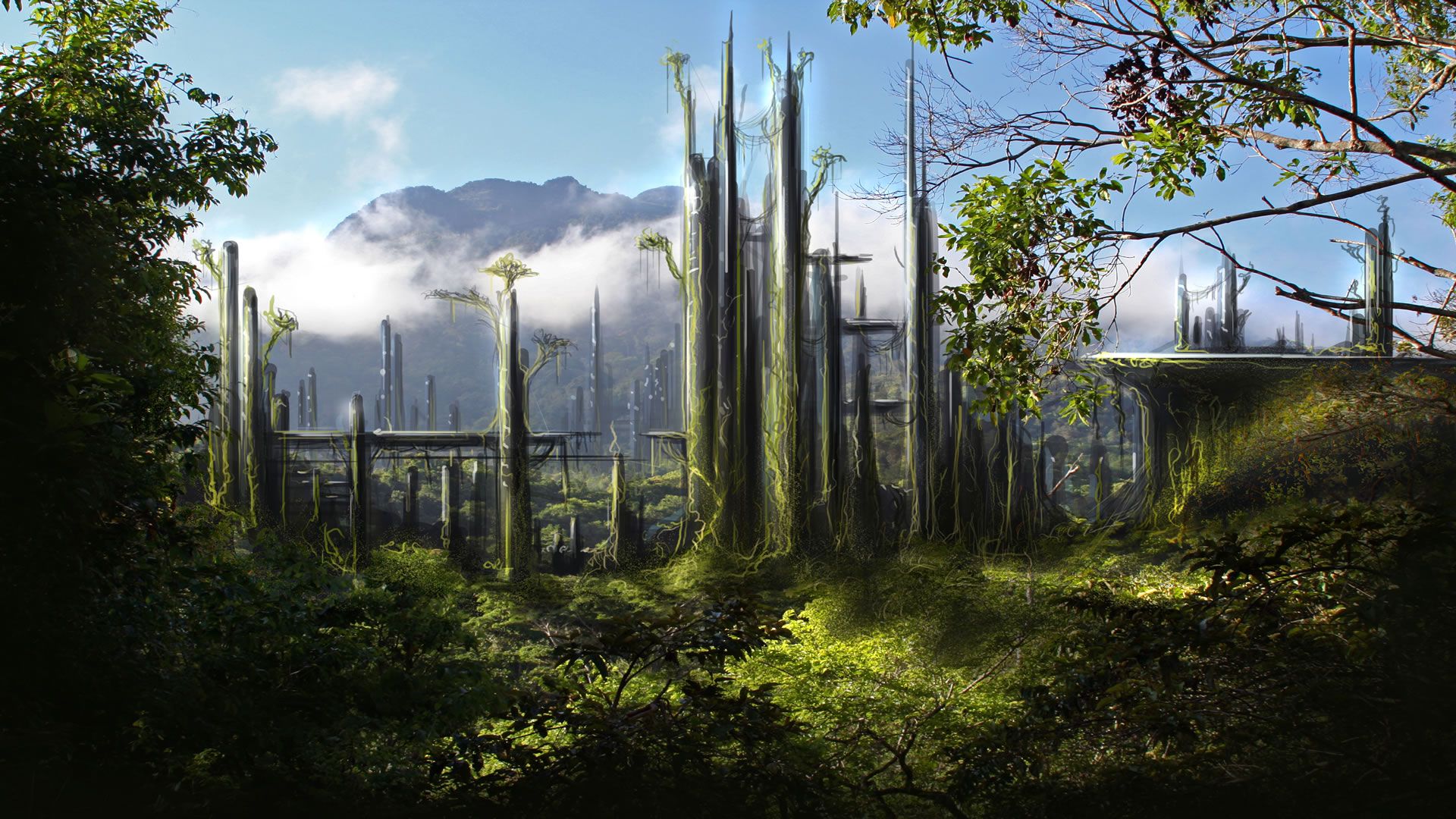 Organic Sci Fi Rainforest - Science Fiction Landscapes Wallpaper Image